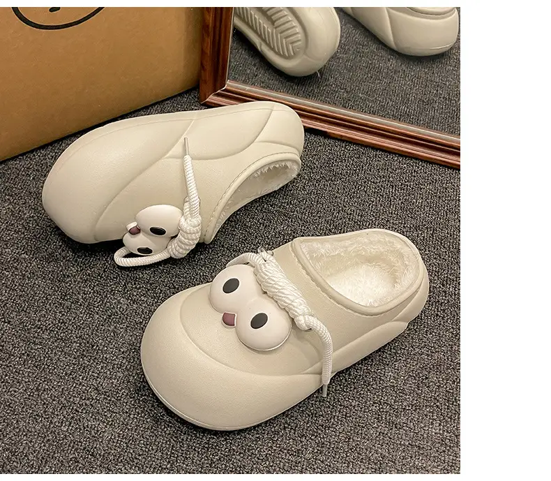 Bag heel waterproof cotton slippers women's new winter wear fleece-lined thickened student girlfriends thick-soled cotton shoes women's wholesale — feature 18