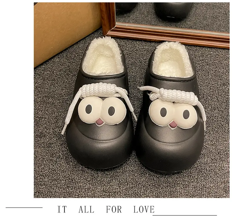 Bag heel waterproof cotton slippers women's new winter wear fleece-lined thickened student girlfriends thick-soled cotton shoes women's wholesale — feature 19