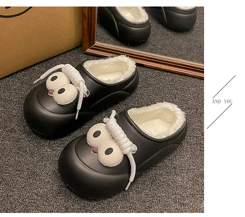 Bag heel waterproof cotton slippers women's new winter wear fleece-lined thickened student girlfriends thick-soled cotton shoes women's wholesale — feature 20