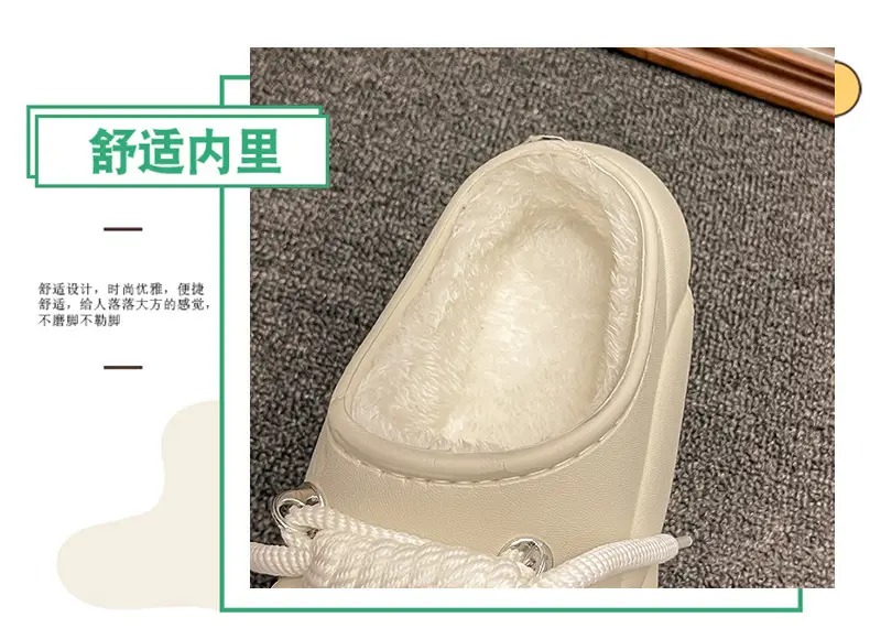 Bag heel waterproof cotton slippers women's new winter wear fleece-lined thickened student girlfriends thick-soled cotton shoes women's wholesale — feature 4