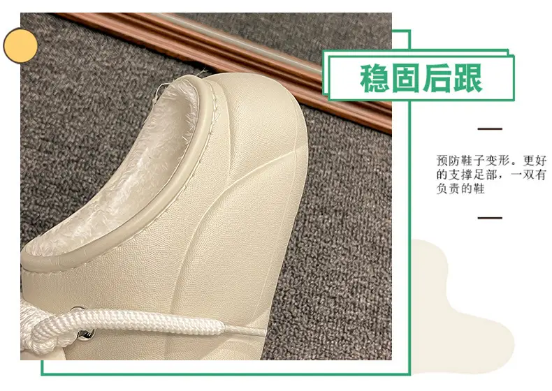 Bag heel waterproof cotton slippers women's new winter wear fleece-lined thickened student girlfriends thick-soled cotton shoes women's wholesale — feature 5