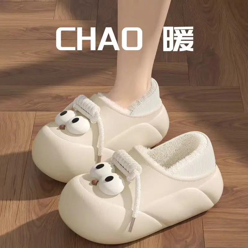 Bag heel waterproof cotton slippers women's new winter wear fleece-lined thickened student girlfriends thick-soled cotton shoes women's wholesale - Image 4