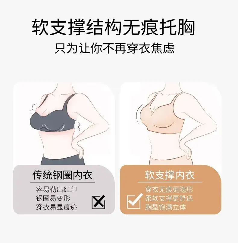 Traceless Push Up Bra Women Soft Lace Up Anti Sagging — feature 9