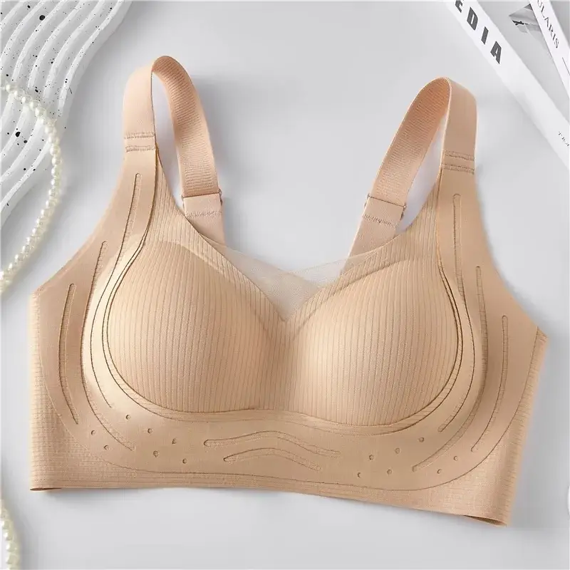 Traceless Push Up Bra Women Soft Lace Up Anti Sagging - Image 2