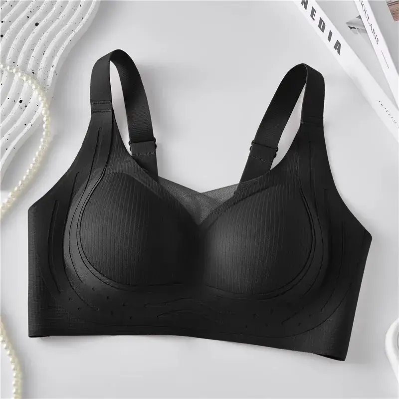 Traceless Push Up Bra Women Soft Lace Up Anti Sagging - Image 3
