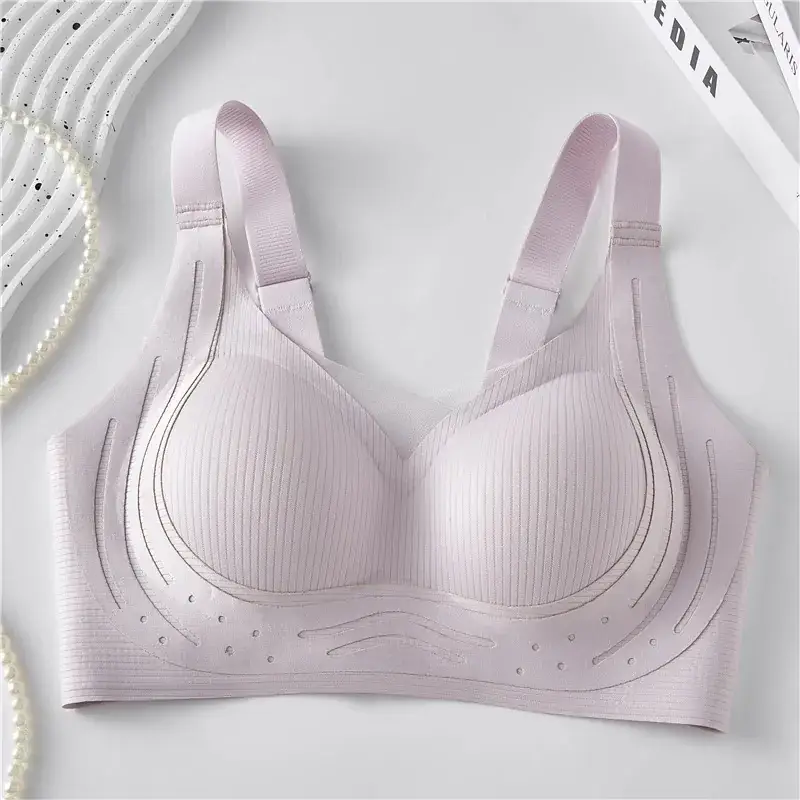 Traceless Push Up Bra Women Soft Lace Up Anti Sagging - Image 4