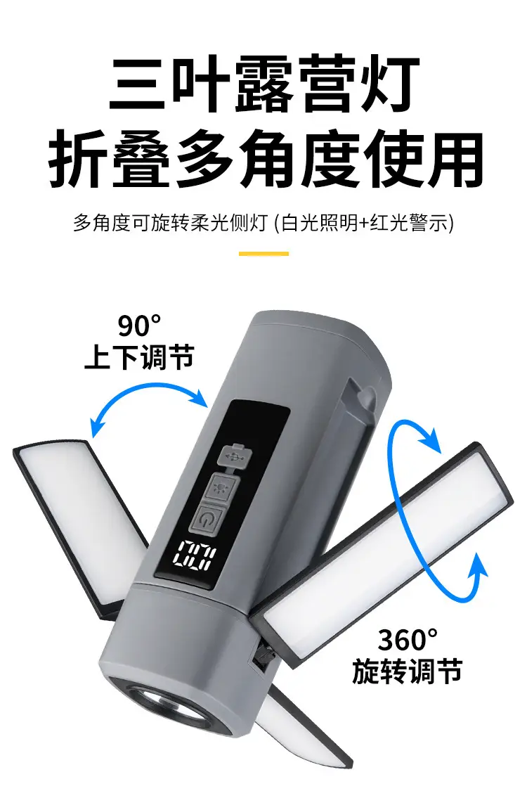 Portable Camping Light Three Leaf Flip Outdoor Lamp — feature 6
