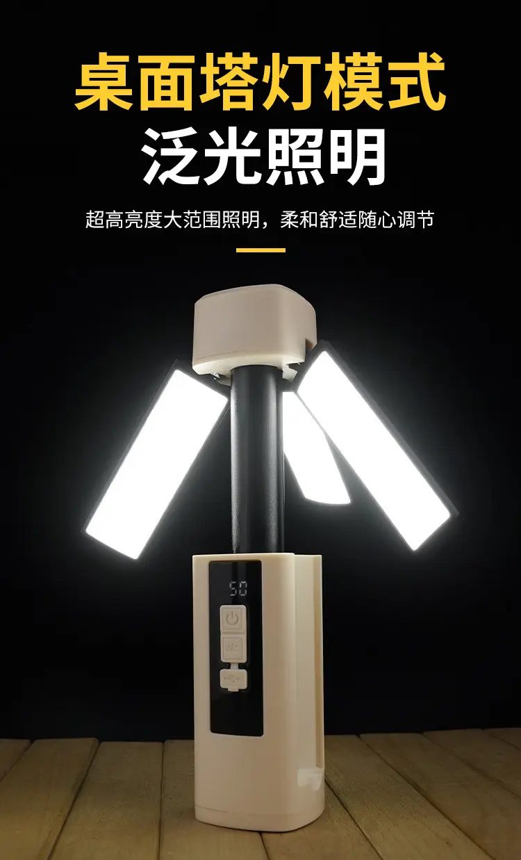 Portable Camping Light Three Leaf Flip Outdoor Lamp — feature 8