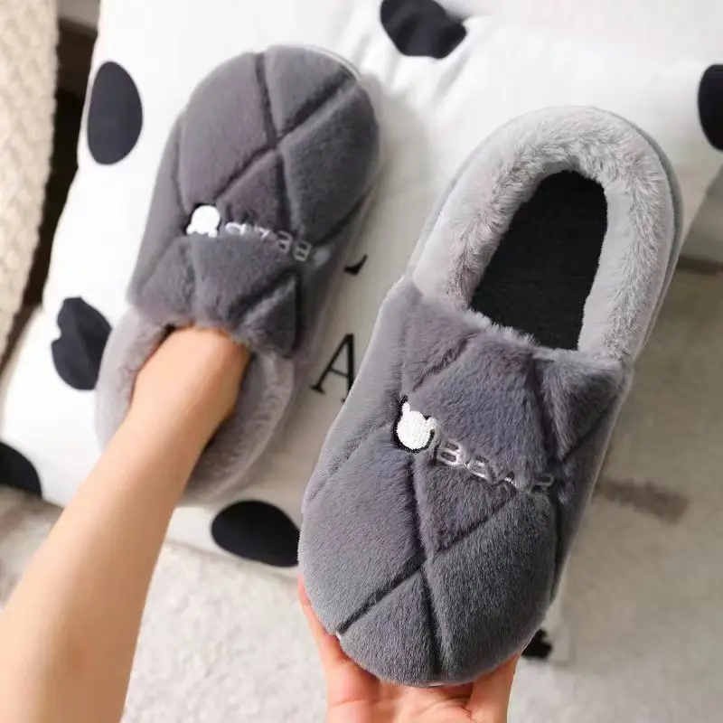 Cixi Cotton Slippers Women's Thick Sole Winter Home Spring and Autumn Indoor Non-slip Warm Moon Shoes Home Couple Men's - Image 37