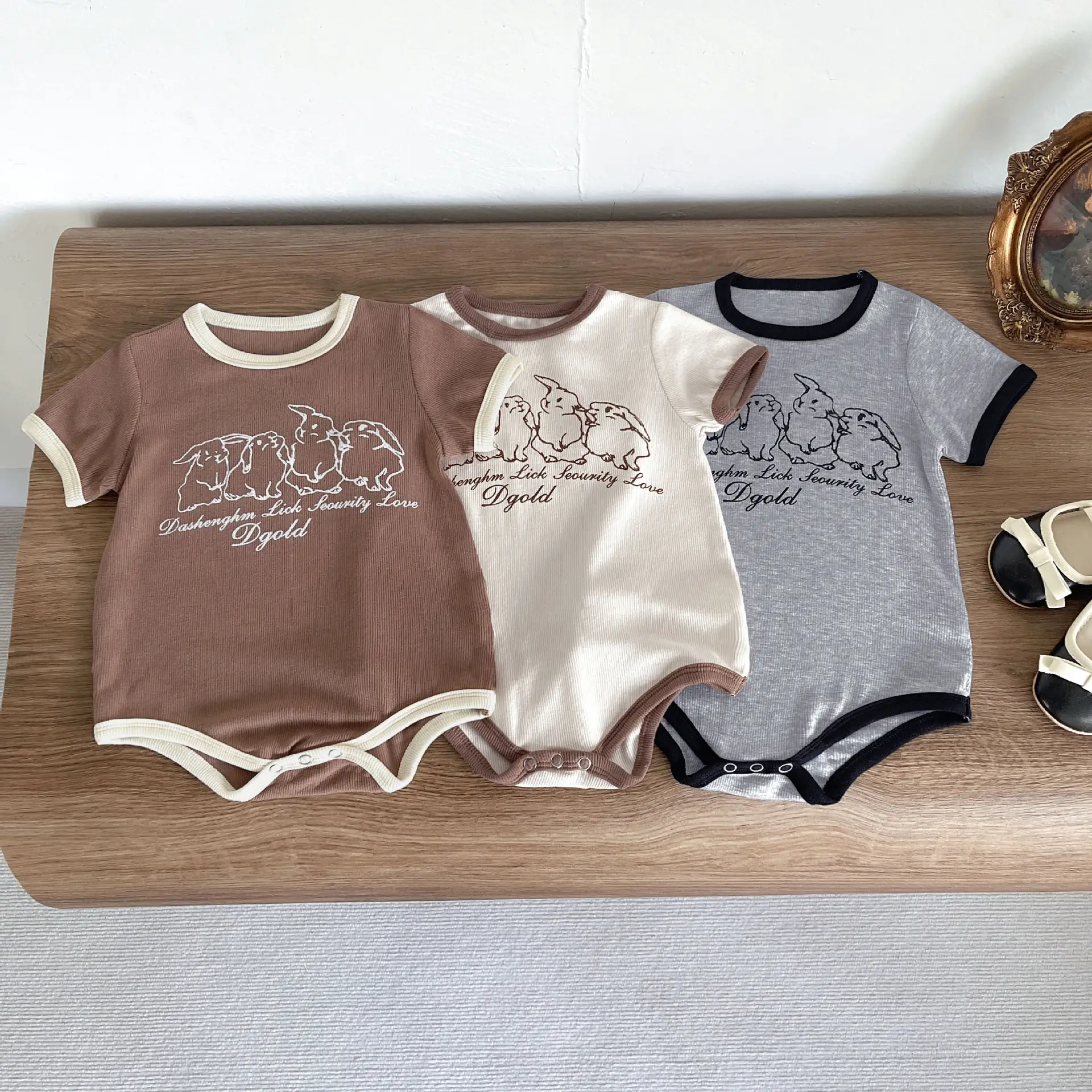 Korean Style Women Cotton T-Shirt Brown 8M - Image 5