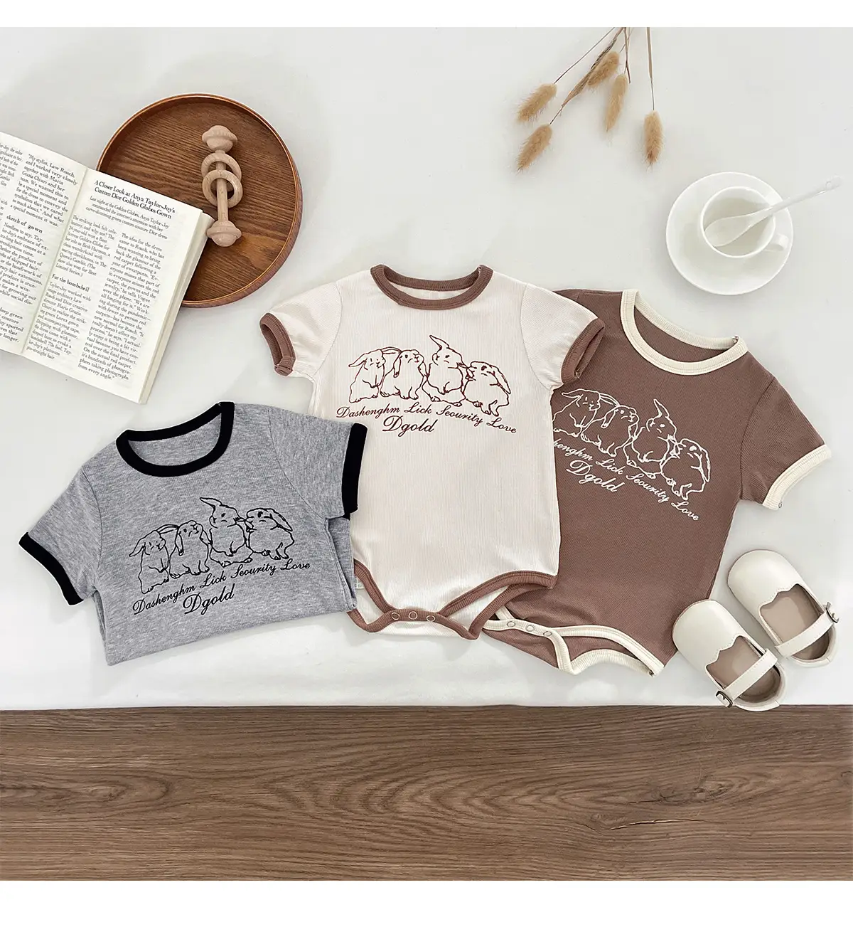 Korean Style Women Cotton T-Shirt Brown 8M — feature 6