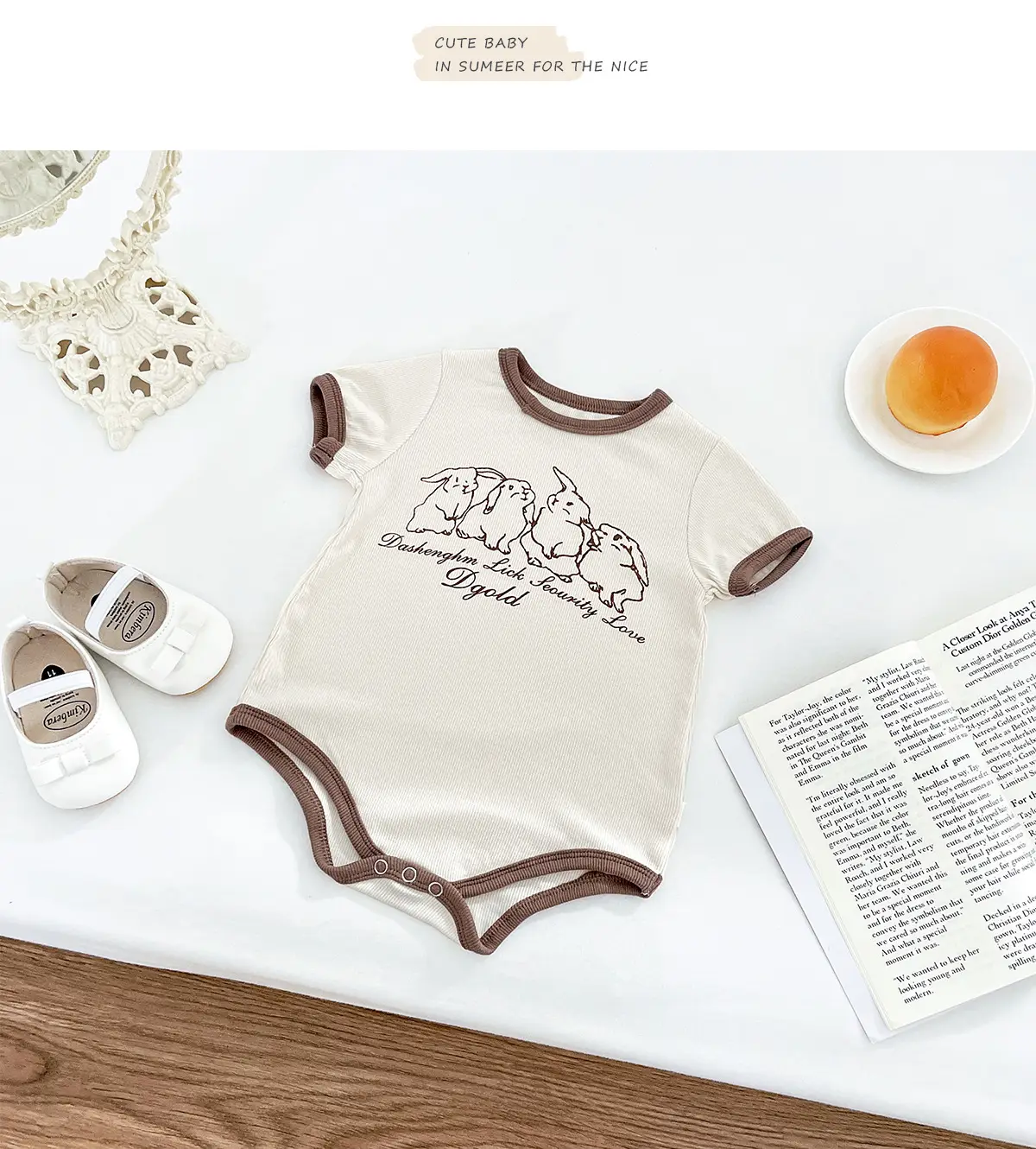 Korean Style Women Cotton T-Shirt Brown 8M — feature 8
