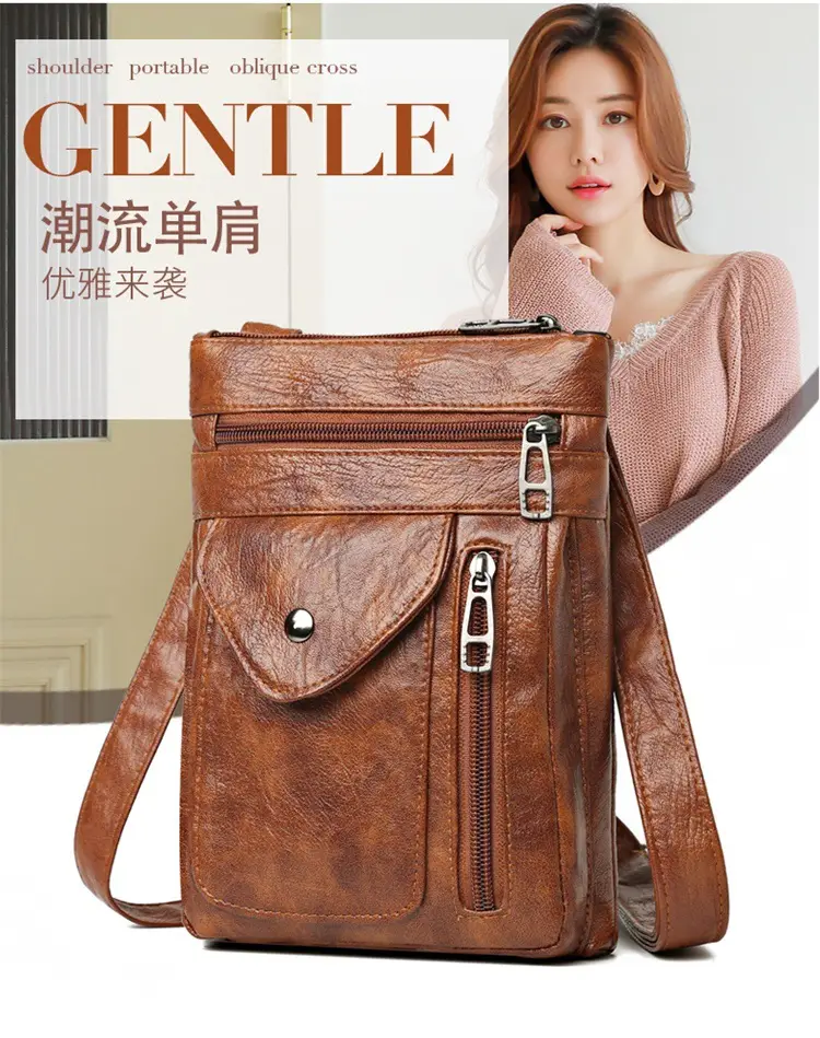 Black Crossbody Phone Bag with Shoulder Strap — feature 2
