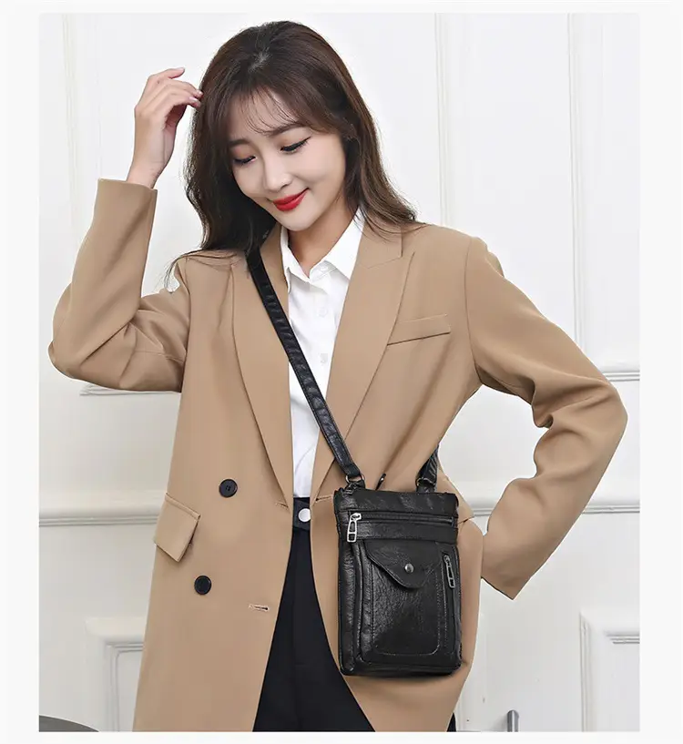 Black Crossbody Phone Bag with Shoulder Strap — feature 5