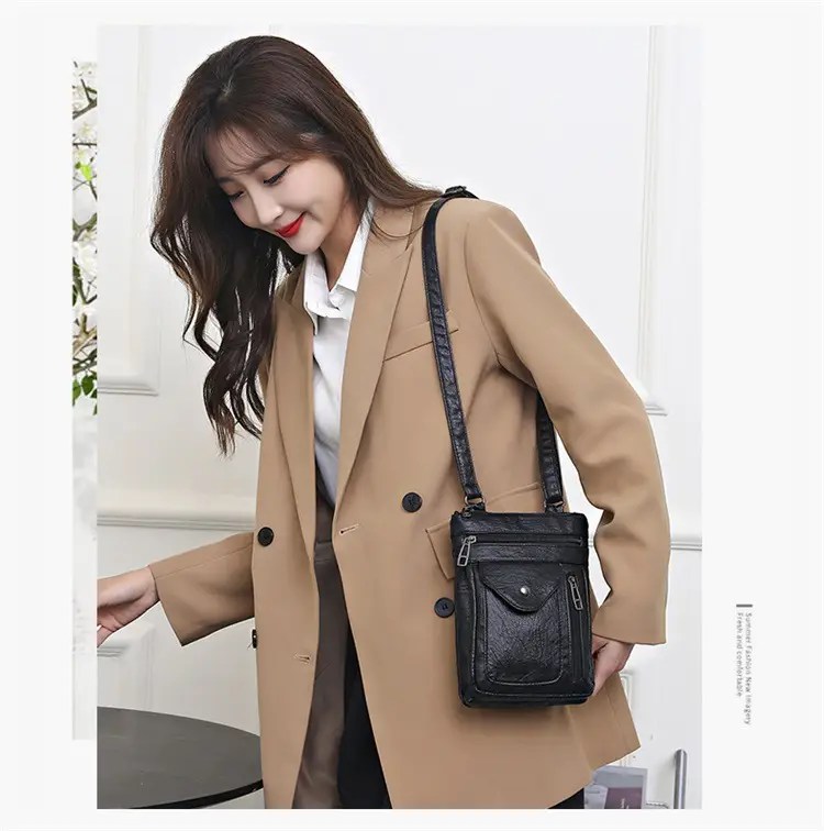 Black Crossbody Phone Bag with Shoulder Strap — feature 7
