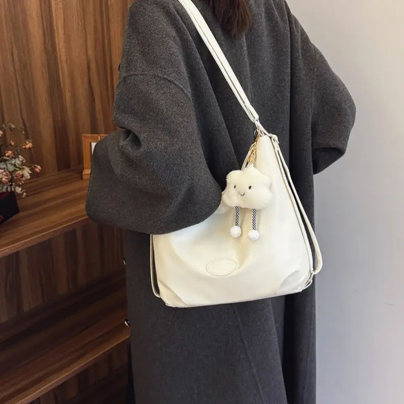 Japanese Style Tan Shoulder Bag with Adjustable Strap - Image 9