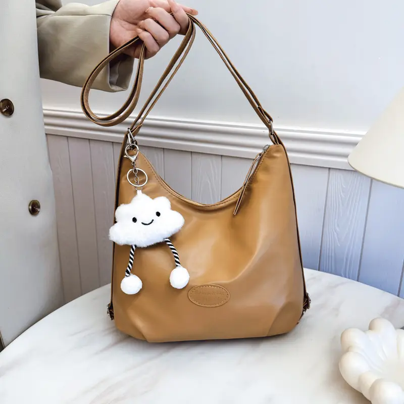 Japanese Style Tan Shoulder Bag with Adjustable Strap - Image 12