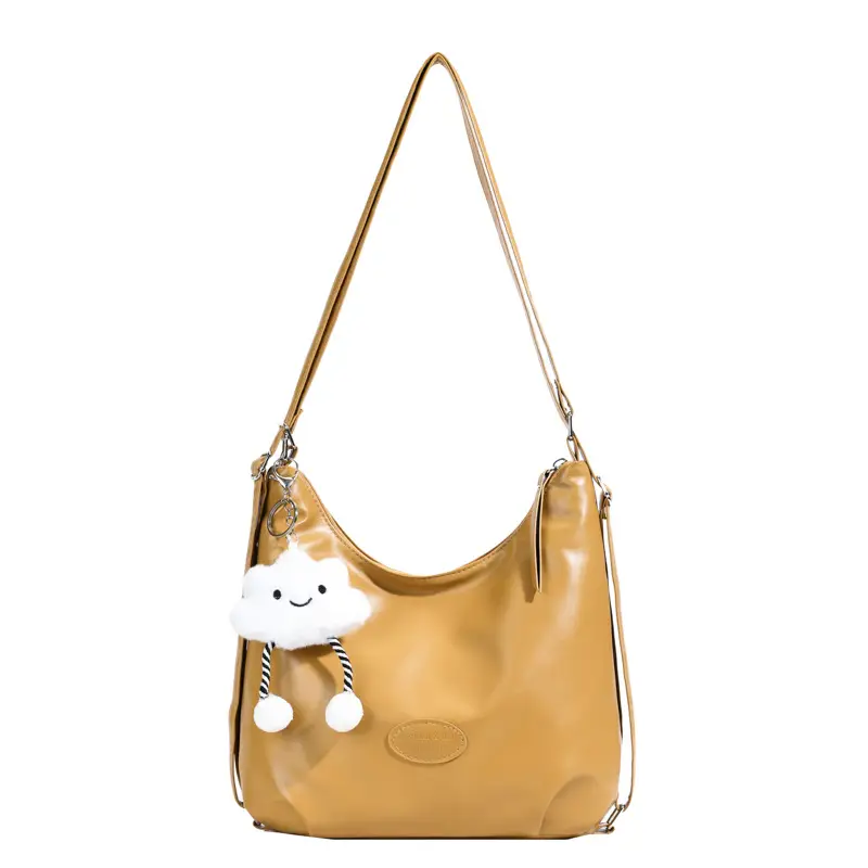 Japanese Style Tan Shoulder Bag with Adjustable Strap - Image 13