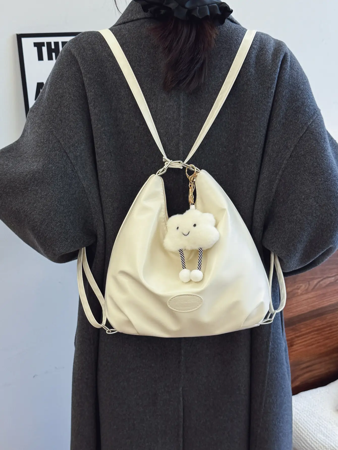 Japanese Style Tan Shoulder Bag with Adjustable Strap — feature 21