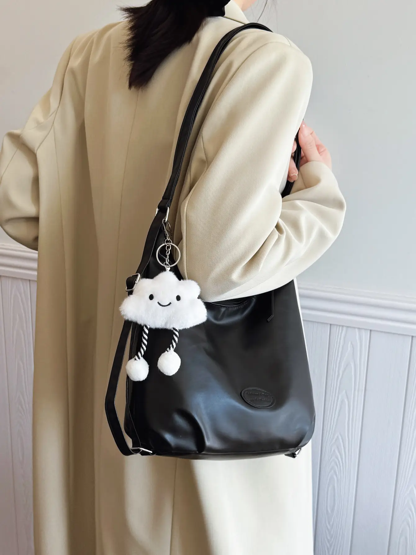 Japanese Style Tan Shoulder Bag with Adjustable Strap — feature 28