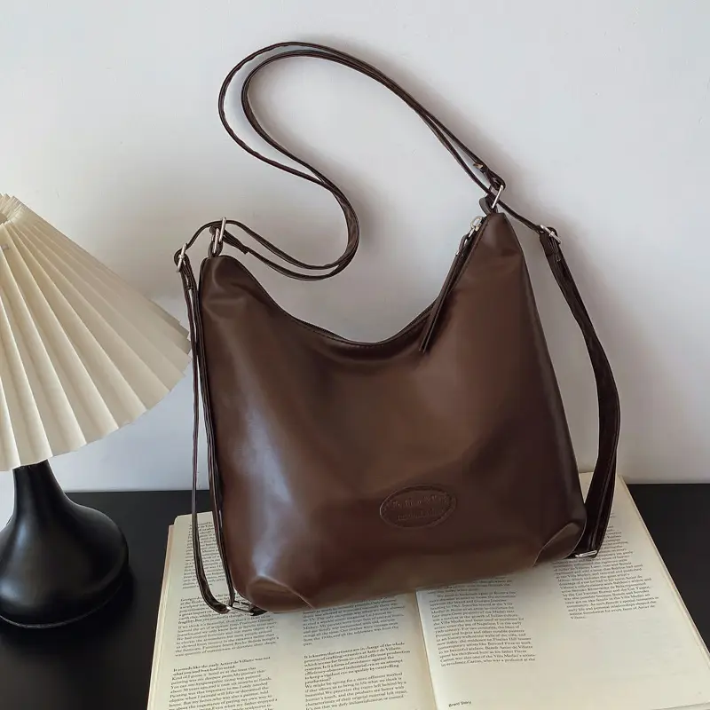 Japanese Style Tan Shoulder Bag with Adjustable Strap - Image 3