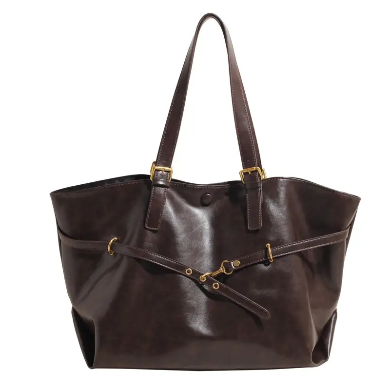 Black Leather Tote Bag for Women Autumn Winter 2025 - Image 8