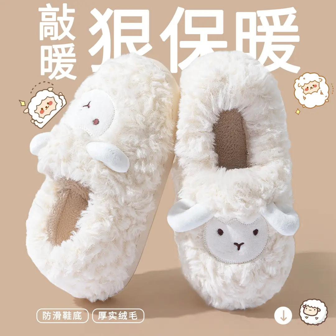Jialiya Cotton Slippers for Women in Autumn and Winter with Heel 2025 New Home Indoor Warm Plush Outer Wear Cotton Shoes for Men - Image 14