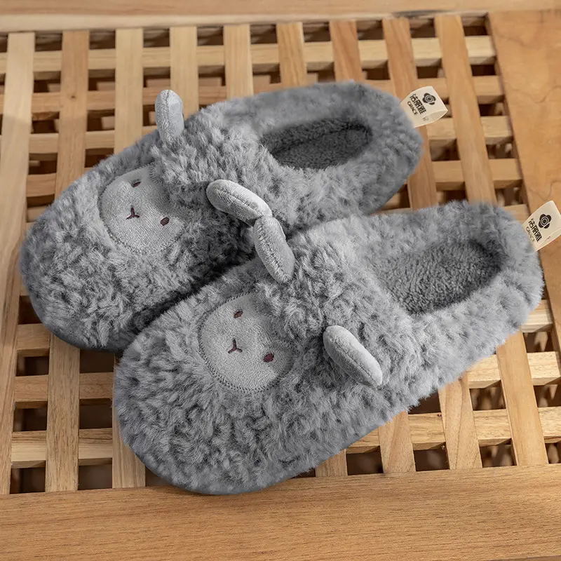Jialiya Cotton Slippers for Women in Autumn and Winter with Heel 2025 New Home Indoor Warm Plush Outer Wear Cotton Shoes for Men - Image 10