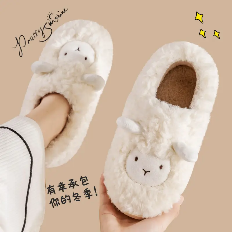 Jialiya Cotton Slippers for Women in Autumn and Winter with Heel 2025 New Home Indoor Warm Plush Outer Wear Cotton Shoes for Men - Image 3