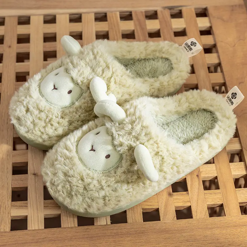 Jialiya Cotton Slippers for Women in Autumn and Winter with Heel 2025 New Home Indoor Warm Plush Outer Wear Cotton Shoes for Men - Image 6