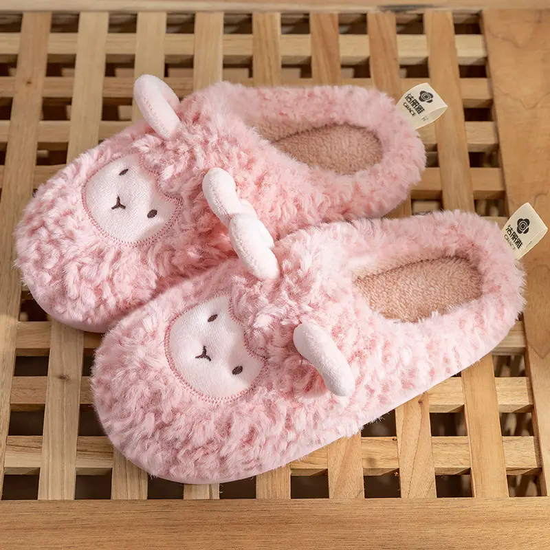 Jialiya Cotton Slippers for Women in Autumn and Winter with Heel 2025 New Home Indoor Warm Plush Outer Wear Cotton Shoes for Men - Image 9