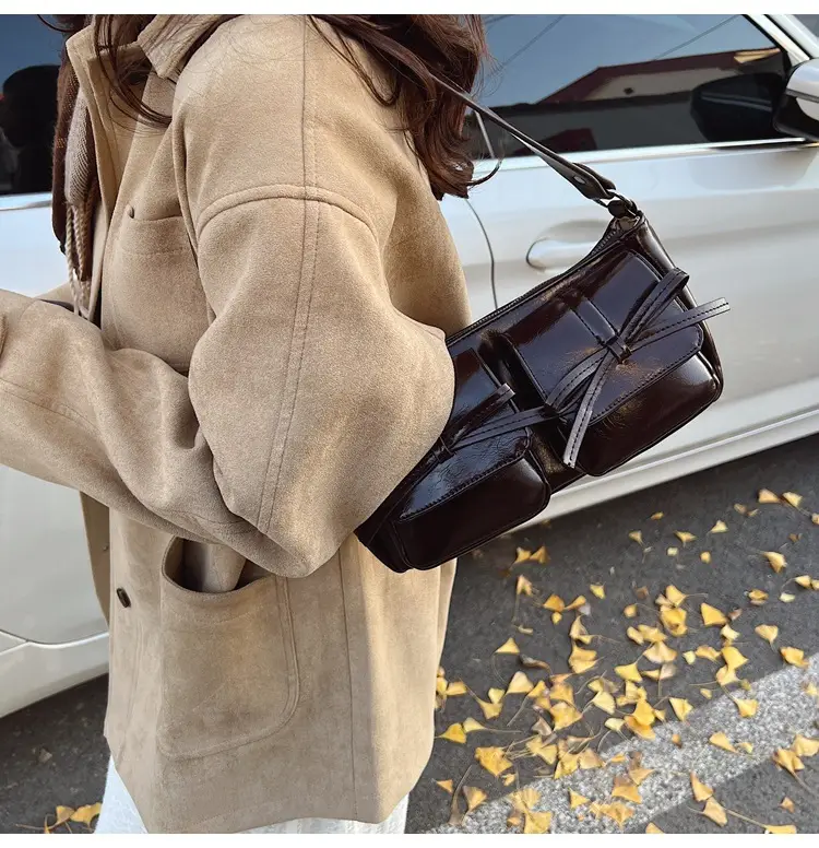Women's Brown Bow Shoulder Crossbody Bag 2024 — feature 11