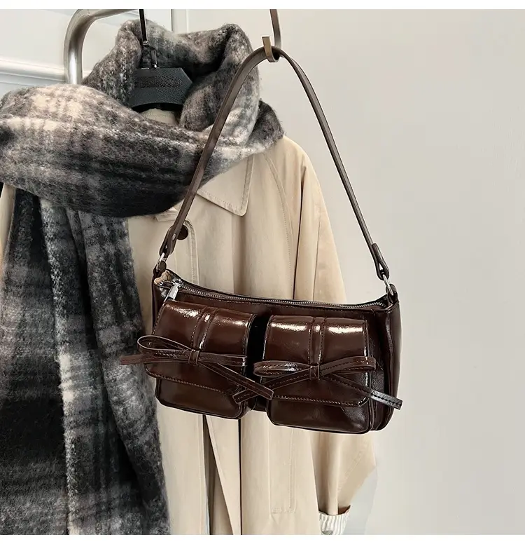 Women's Brown Bow Shoulder Crossbody Bag 2024 — feature 26