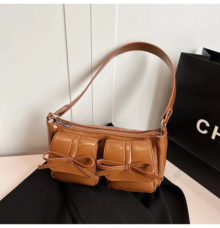 Women's Brown Bow Shoulder Crossbody Bag 2024 — feature 27