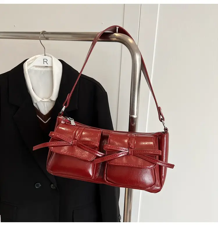 Women's Brown Bow Shoulder Crossbody Bag 2024 — feature 35