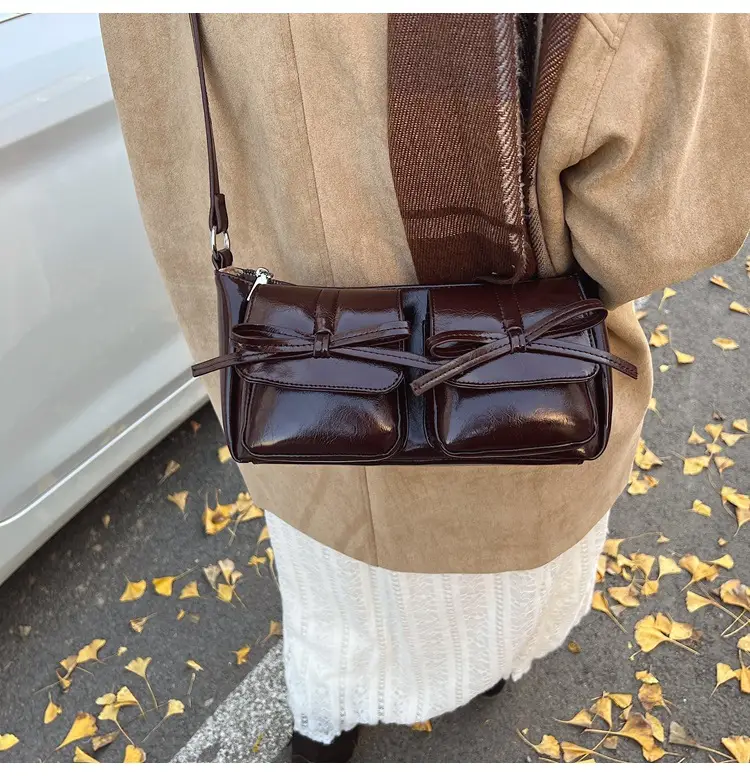 Women's Brown Bow Shoulder Crossbody Bag 2024 — feature 9