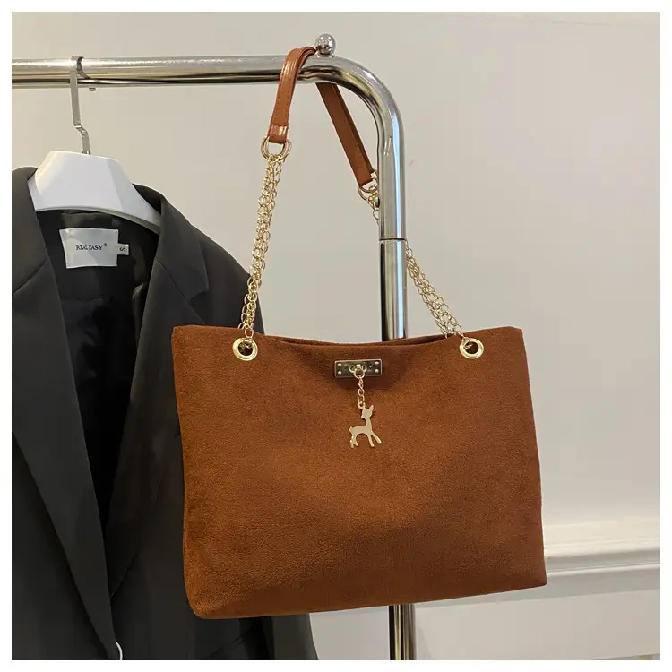 Women Matte Leather Shoulder Bag Brown 2026 — feature 17