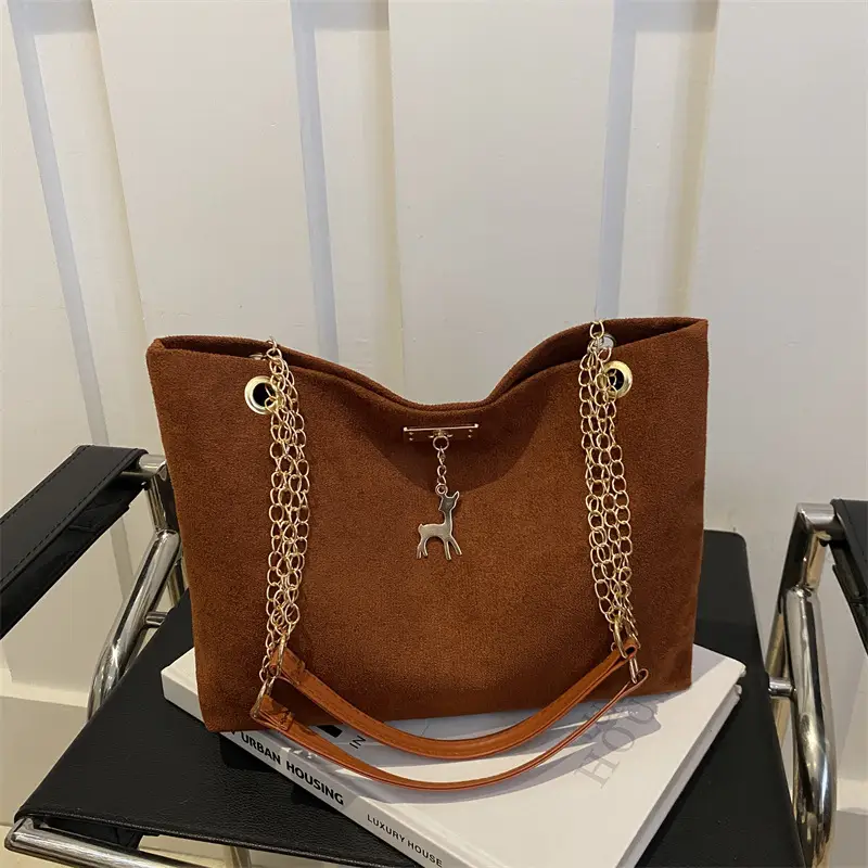 Women Matte Leather Shoulder Bag Brown 2026 - Image 5