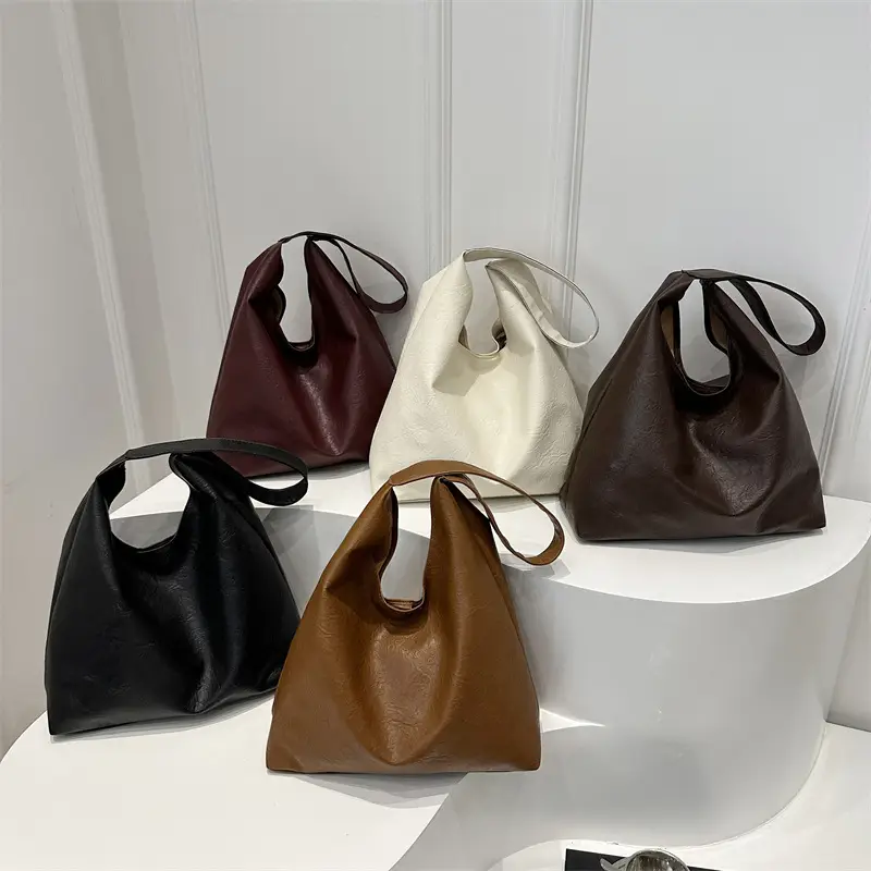Brown Oily Leather Large Tote Bag - Image 9
