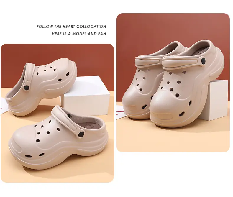 Women's Hole Shoes Height Increase Summer Wear Non-slip Eva Cloud Slippers Non-stinky Feet Beach Wear-resistant Shoe Sandals — feature 11