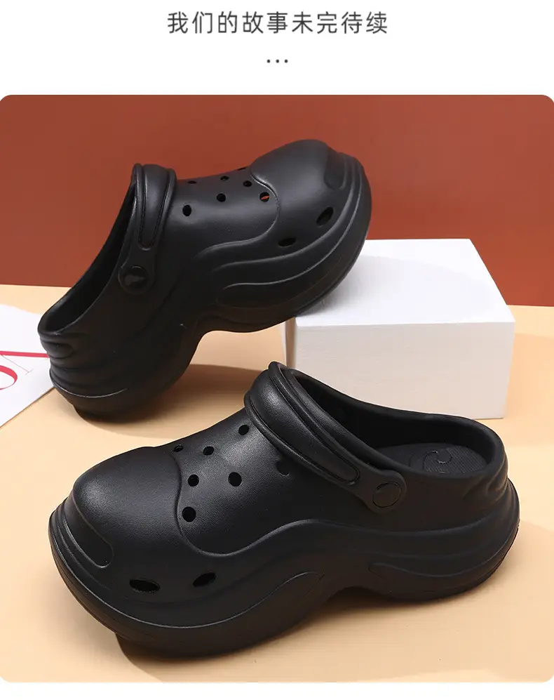 Women's Hole Shoes Height Increase Summer Wear Non-slip Eva Cloud Slippers Non-stinky Feet Beach Wear-resistant Shoe Sandals — feature 13