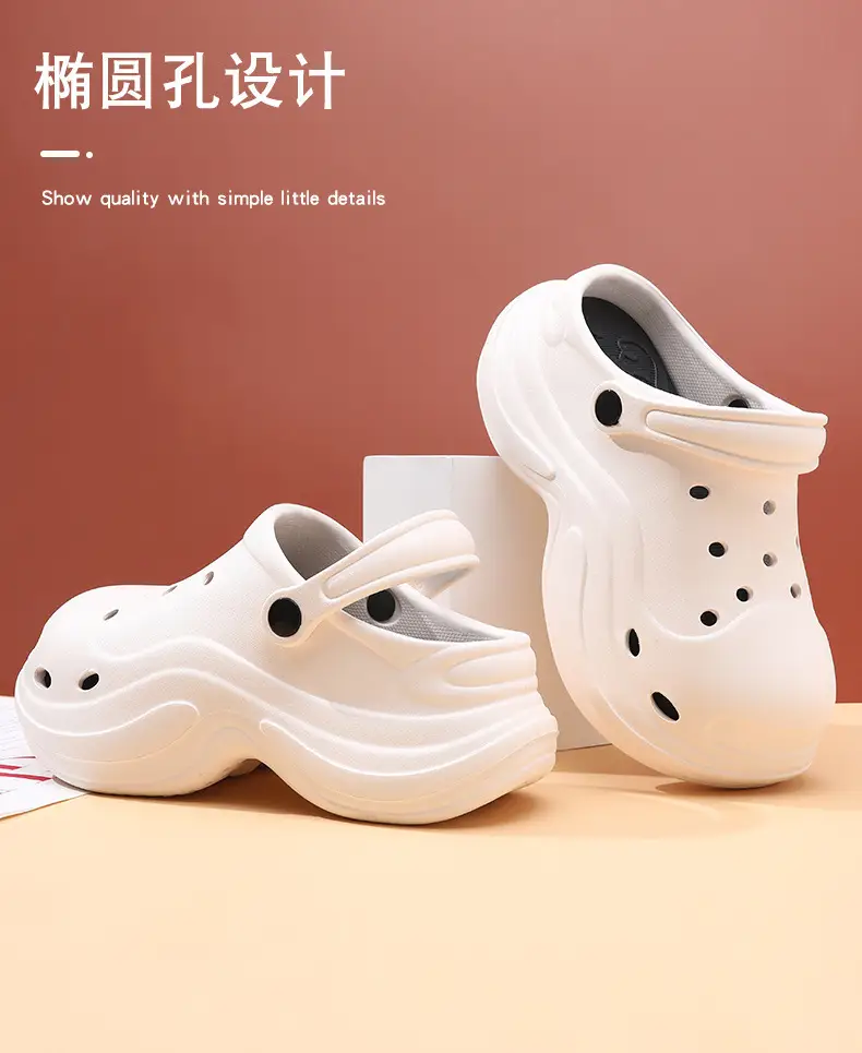 Women's Hole Shoes Height Increase Summer Wear Non-slip Eva Cloud Slippers Non-stinky Feet Beach Wear-resistant Shoe Sandals — feature 3