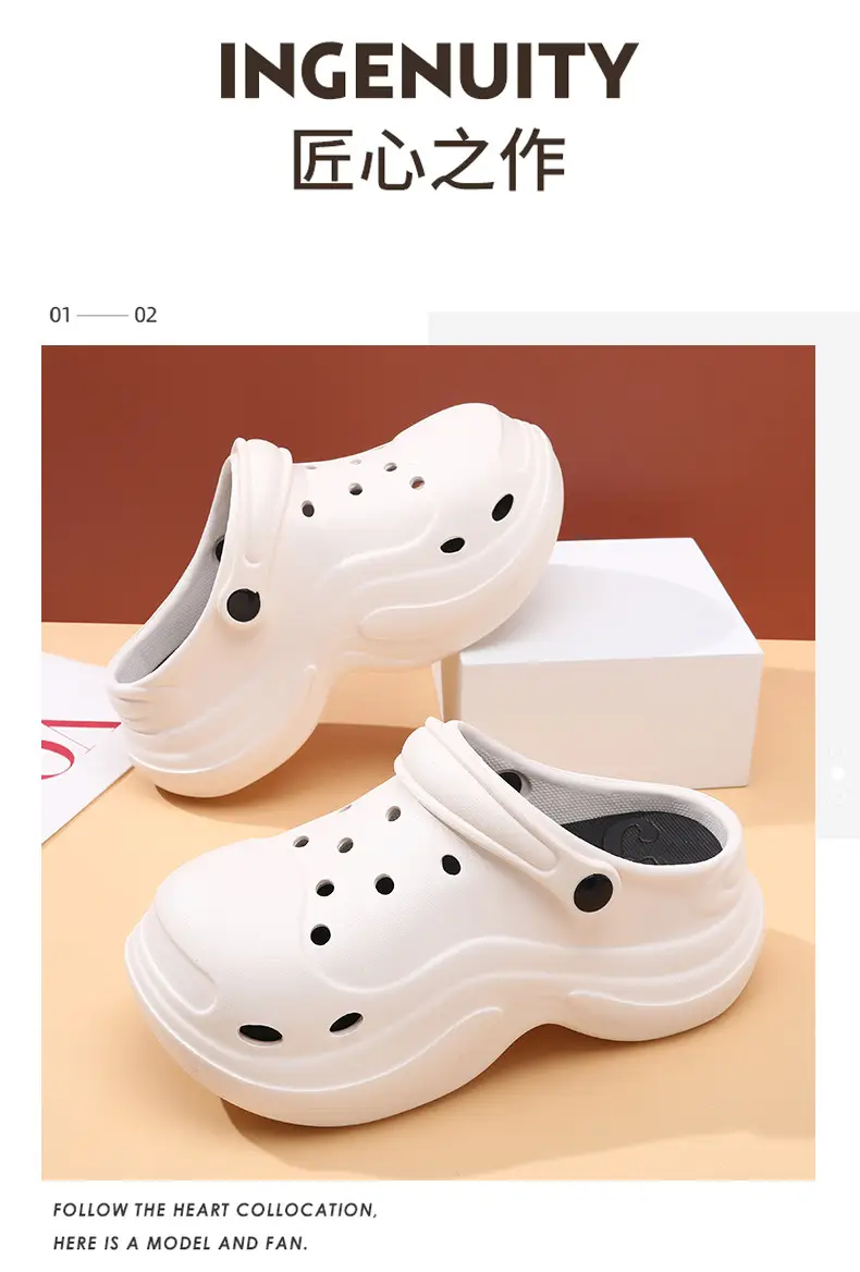 Women's Hole Shoes Height Increase Summer Wear Non-slip Eva Cloud Slippers Non-stinky Feet Beach Wear-resistant Shoe Sandals — feature 8