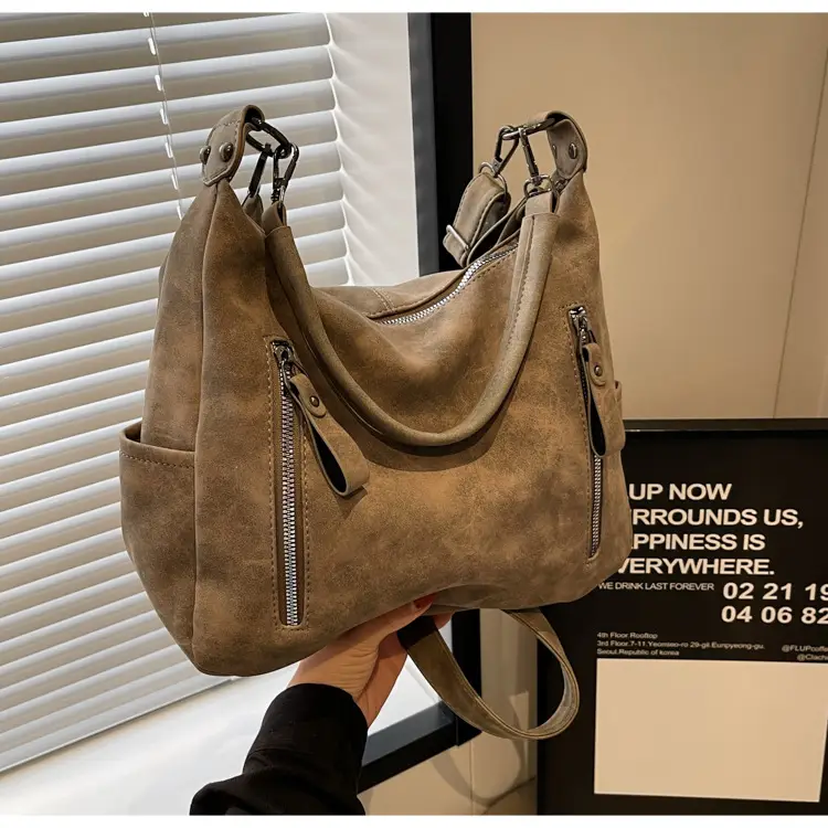 Women's Textured Crossbody Bag Brown Export New — feature 15