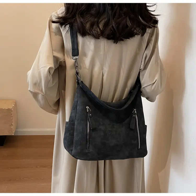 Women's Textured Crossbody Bag Brown Export New — feature 18