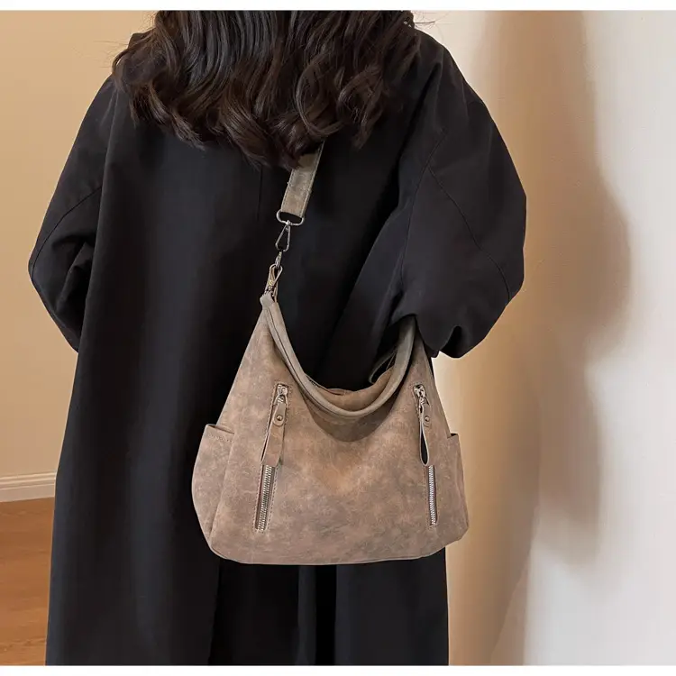 Women's Textured Crossbody Bag Brown Export New — feature 20