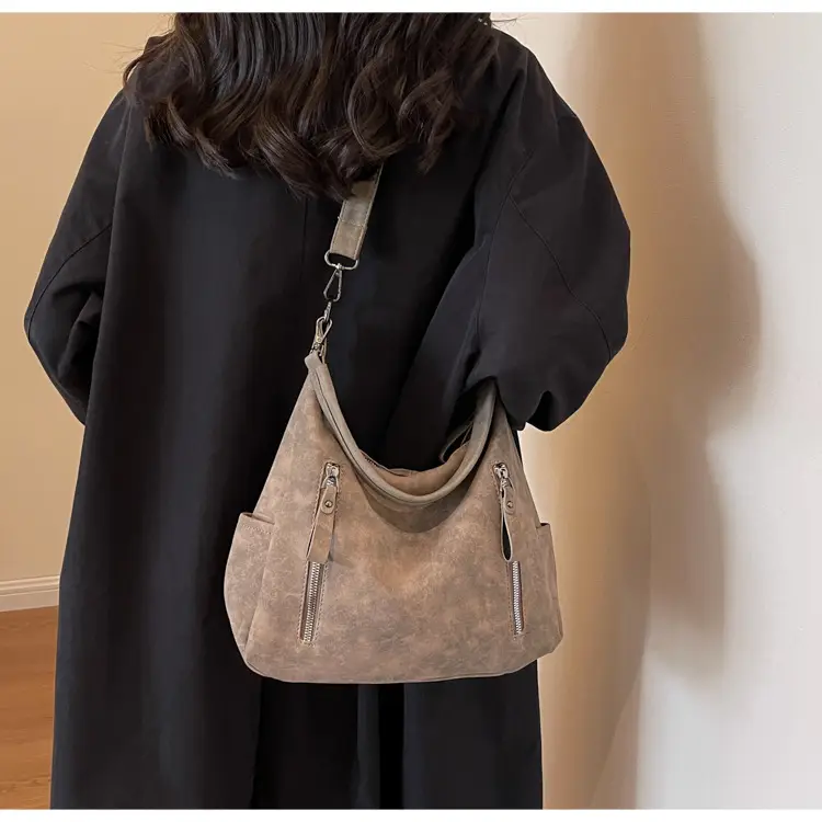 Women's Textured Crossbody Bag Brown Export New — feature 21