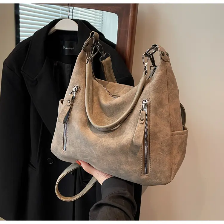 Women's Textured Crossbody Bag Brown Export New — feature 23