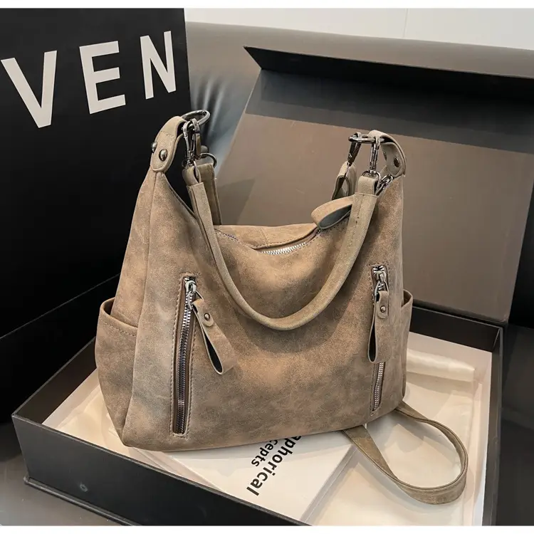 Women's Textured Crossbody Bag Brown Export New — feature 26