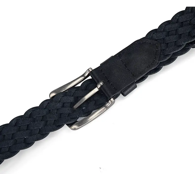 White Braid Men's Genuine Leather Belt — feature 8